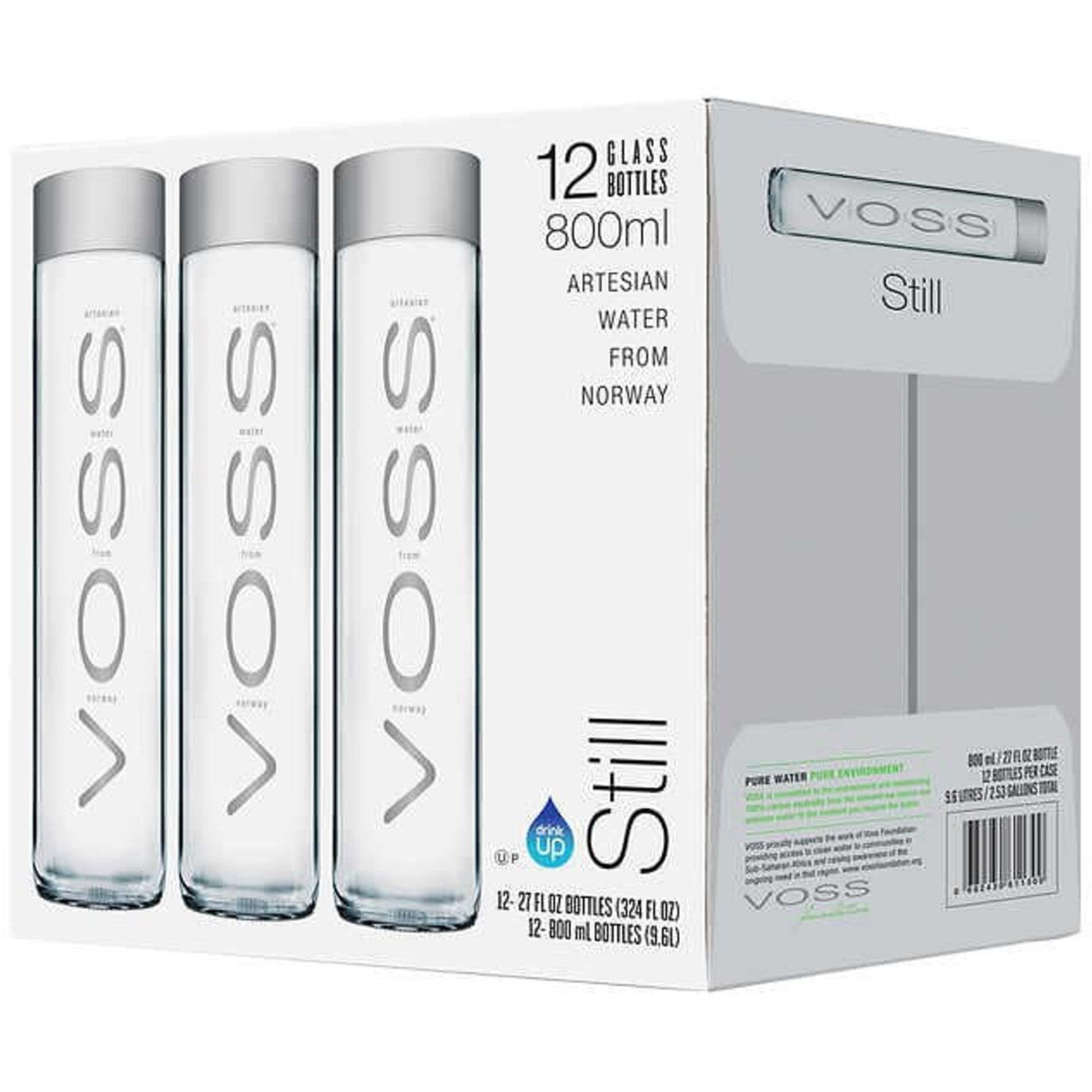 Voss 800ml (12-Pack) - Glass Bottles