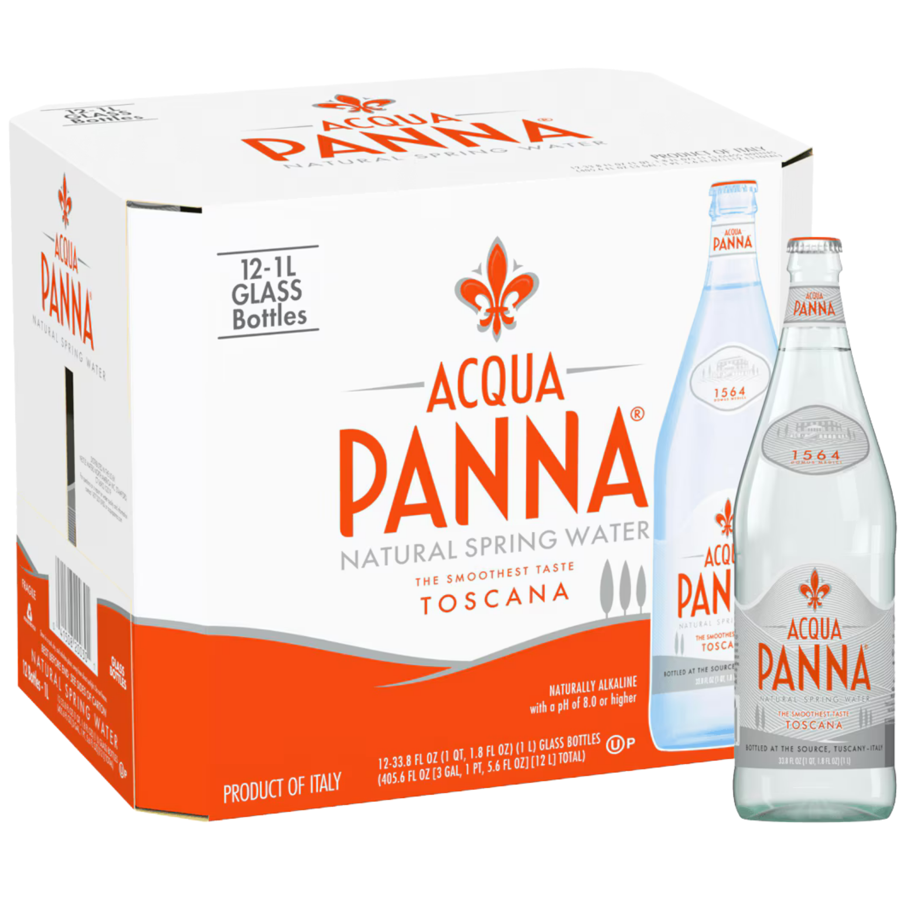 Acqua Panna 1L (12-Pack) - Glass Bottles