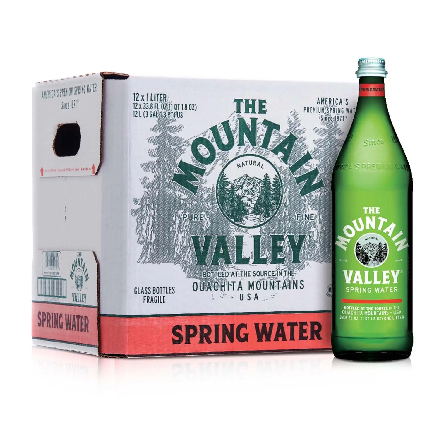 Mountain Valley 1L (12-Pack) - Glass Bottles