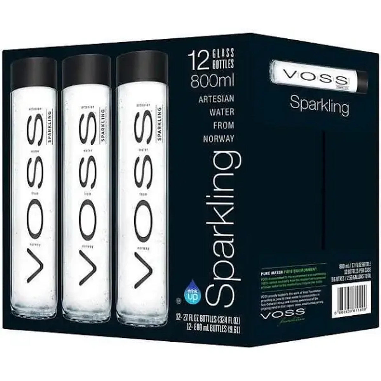 VOSS Sparkling Water 800mL (12-Pack) – Glass Bottles